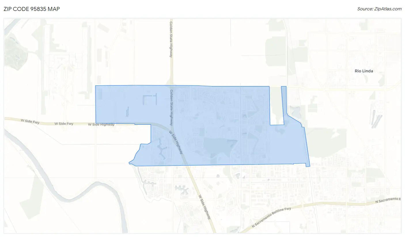 Zip Code 95835 Map