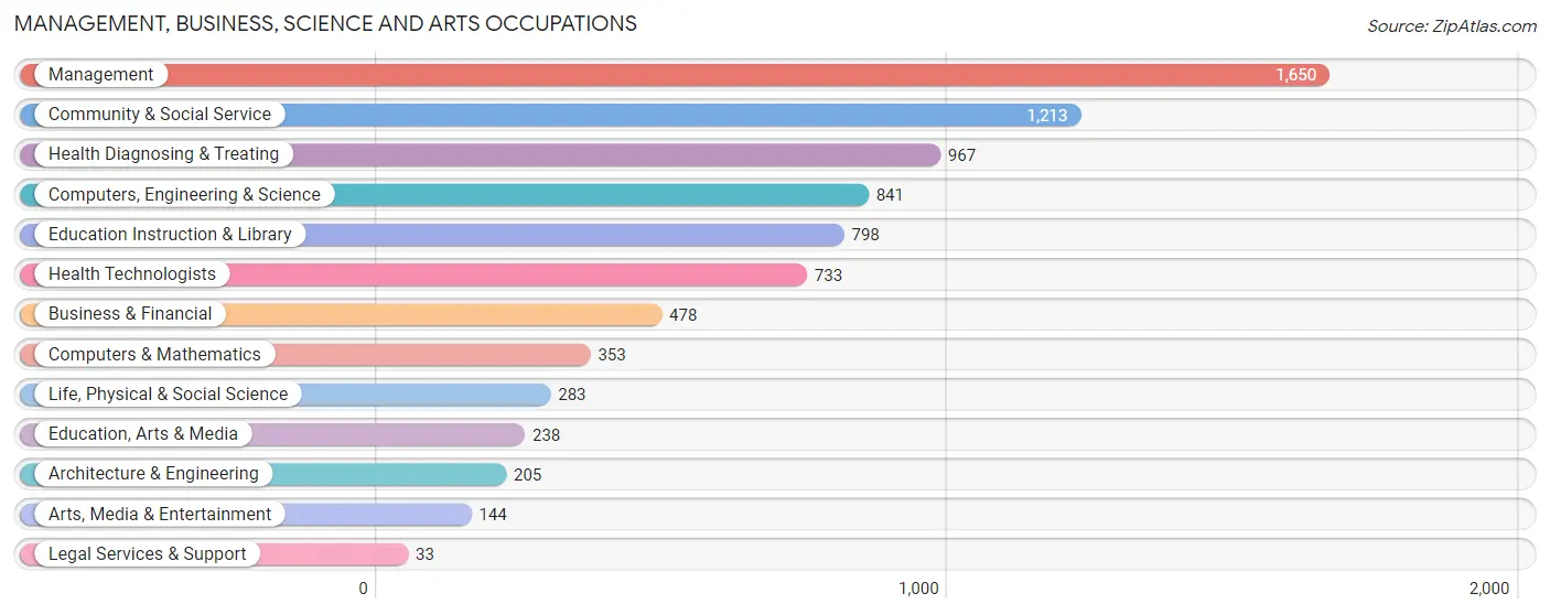 Management, Business, Science and Arts Occupations in Zip Code 95993