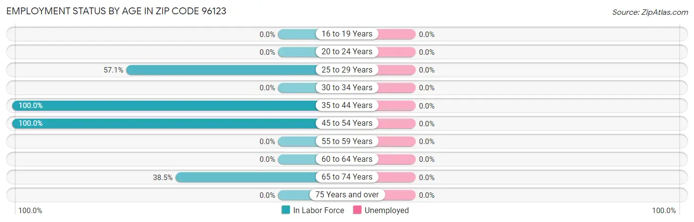 Employment Status by Age in Zip Code 96123
