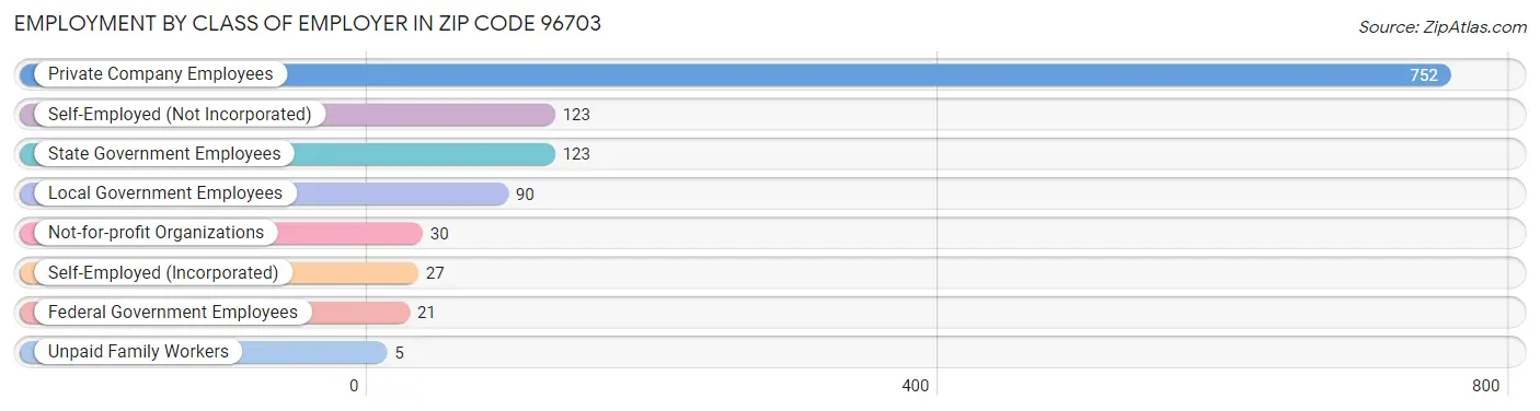 Employment by Class of Employer in Zip Code 96703