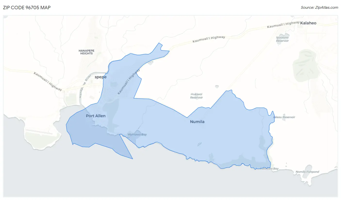 Zip Code 96705 Map