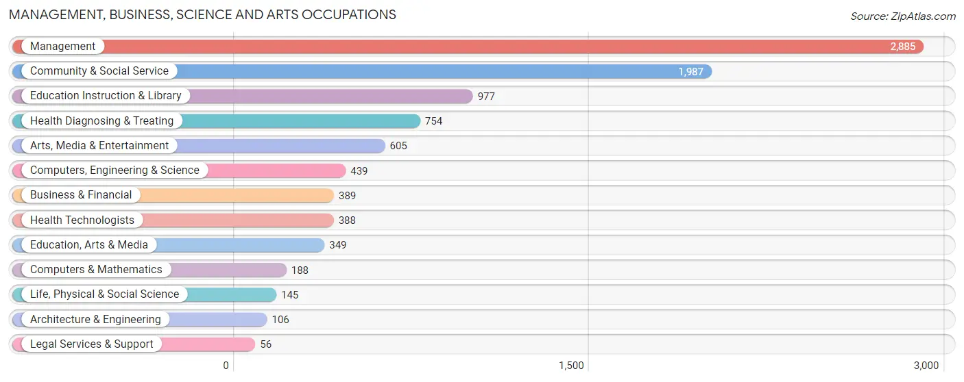 Management, Business, Science and Arts Occupations in Zip Code 96740