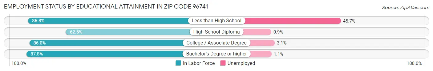 Employment Status by Educational Attainment in Zip Code 96741