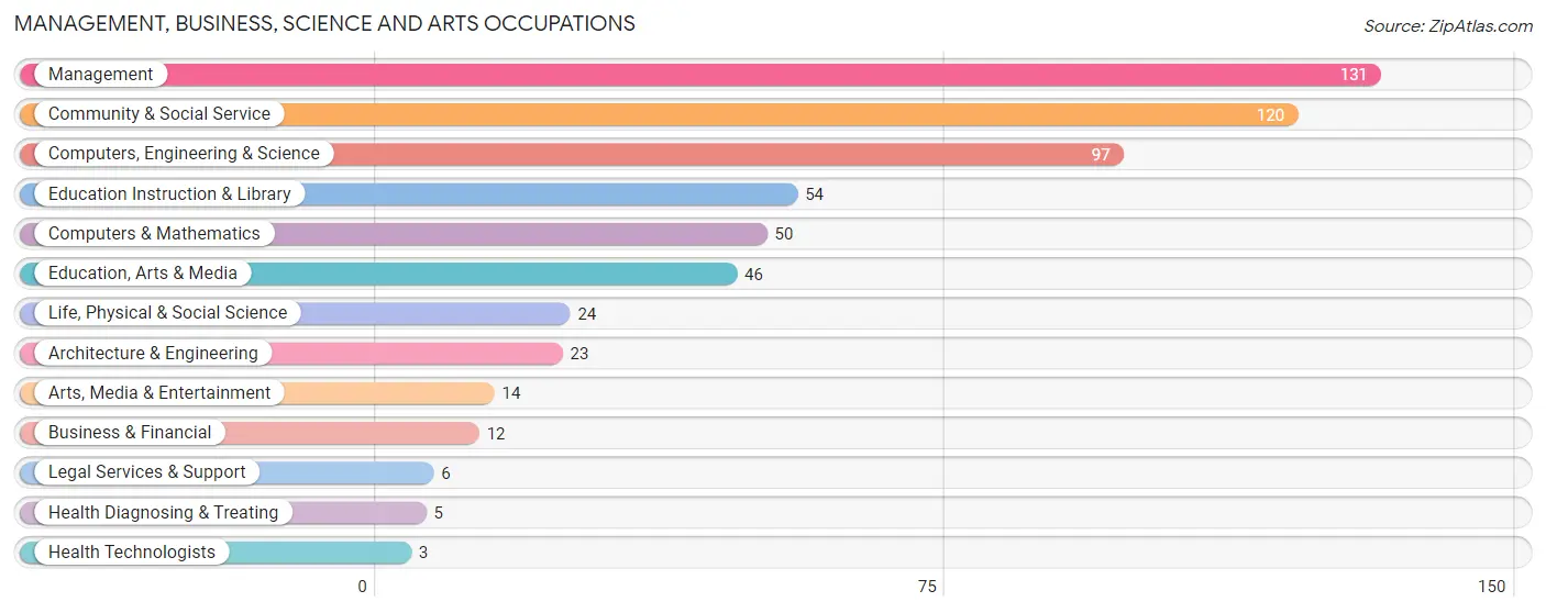 Management, Business, Science and Arts Occupations in Zip Code 96772