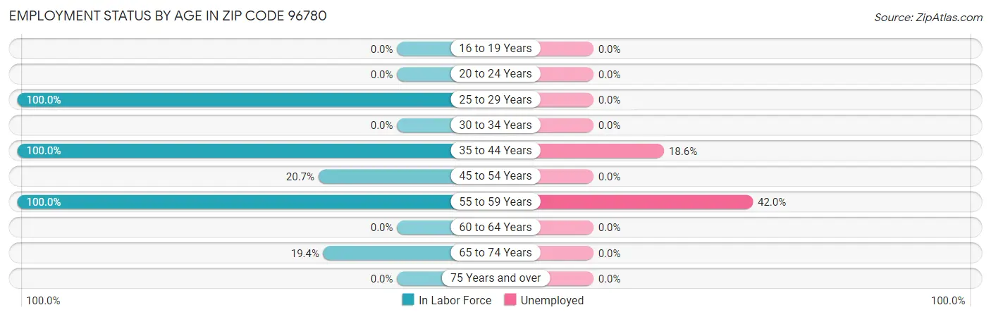 Employment Status by Age in Zip Code 96780