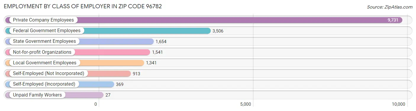 Employment by Class of Employer in Zip Code 96782