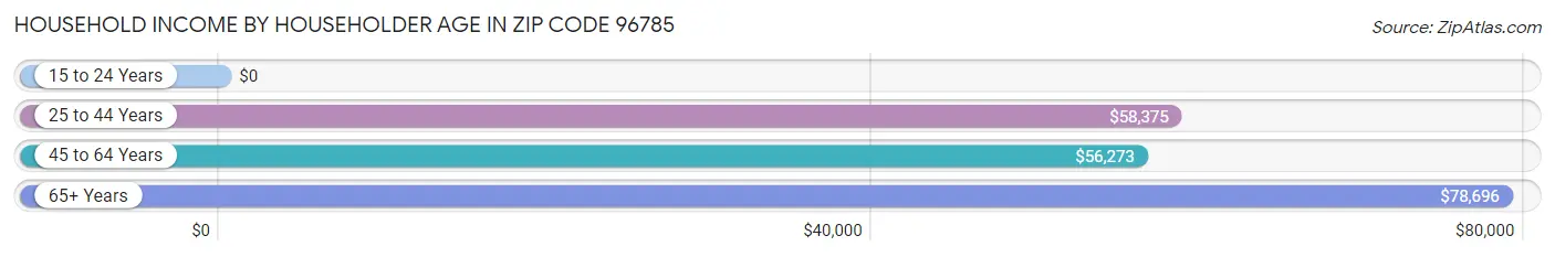 Household Income by Householder Age in Zip Code 96785