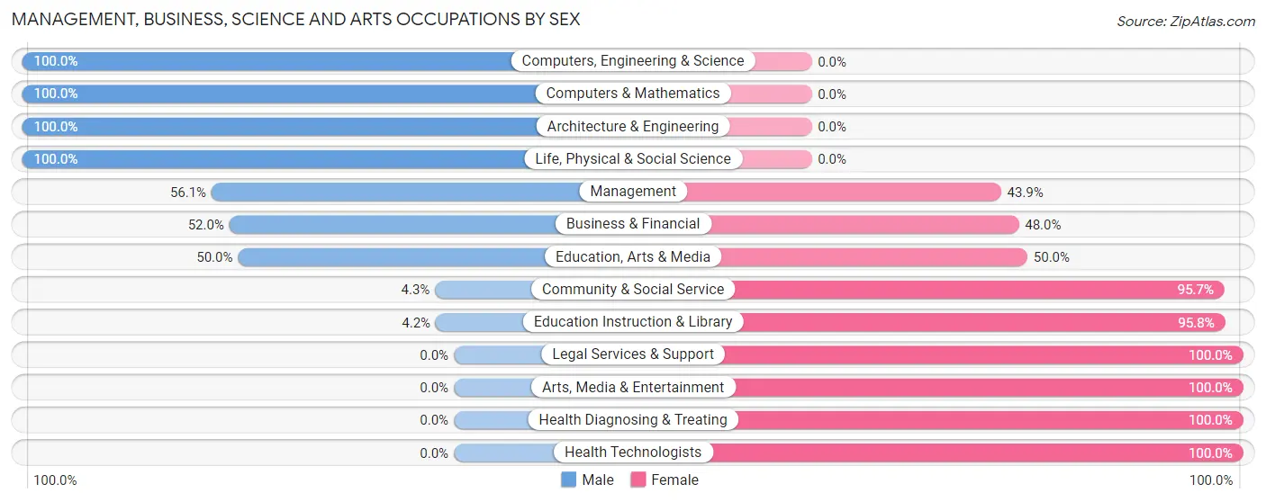 Management, Business, Science and Arts Occupations by Sex in Zip Code 96785