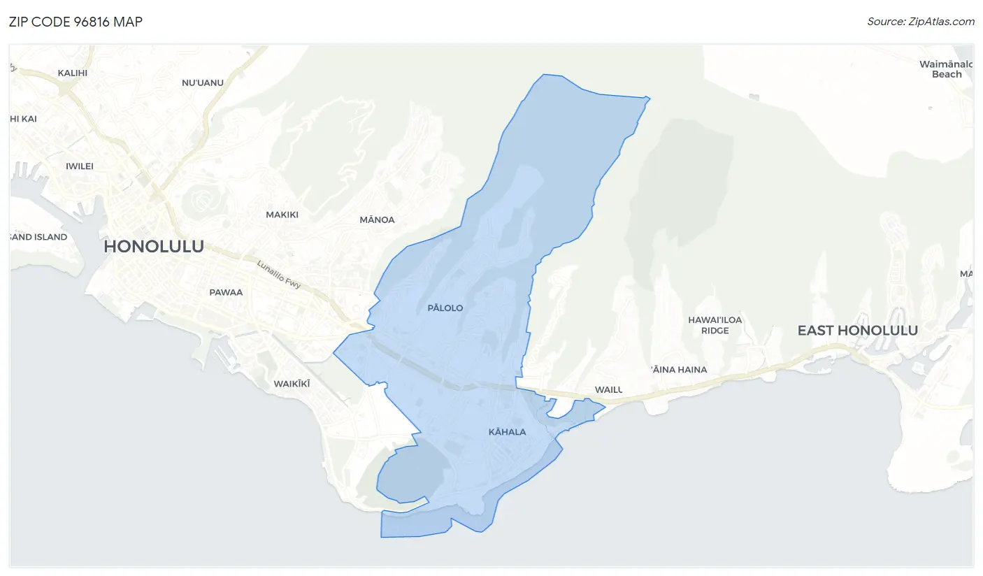 Zip Code 96816 Map