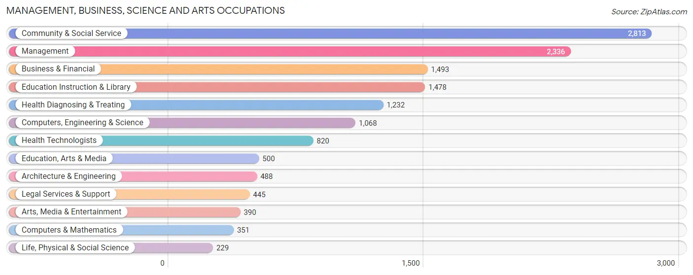 Management, Business, Science and Arts Occupations in Zip Code 96817