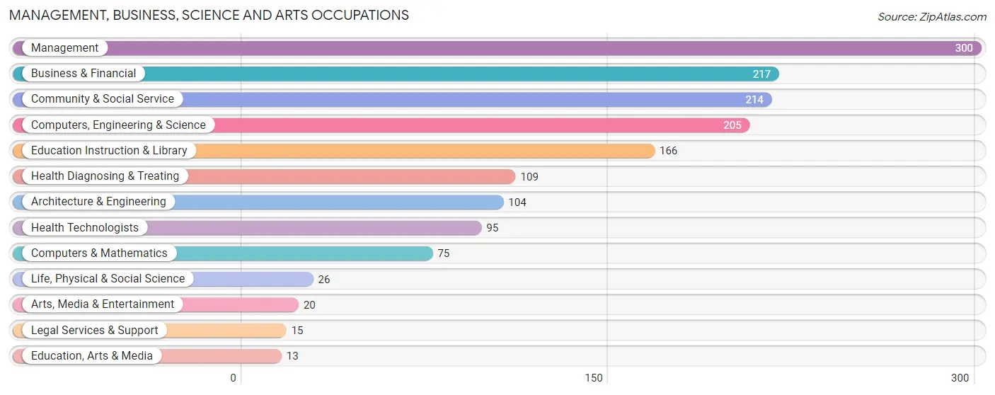 Management, Business, Science and Arts Occupations in Zip Code 97119