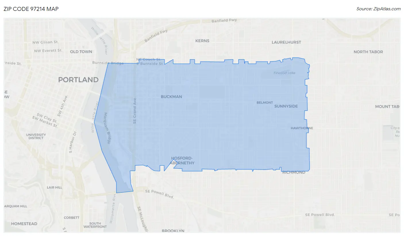 Zip Code 97214 Map