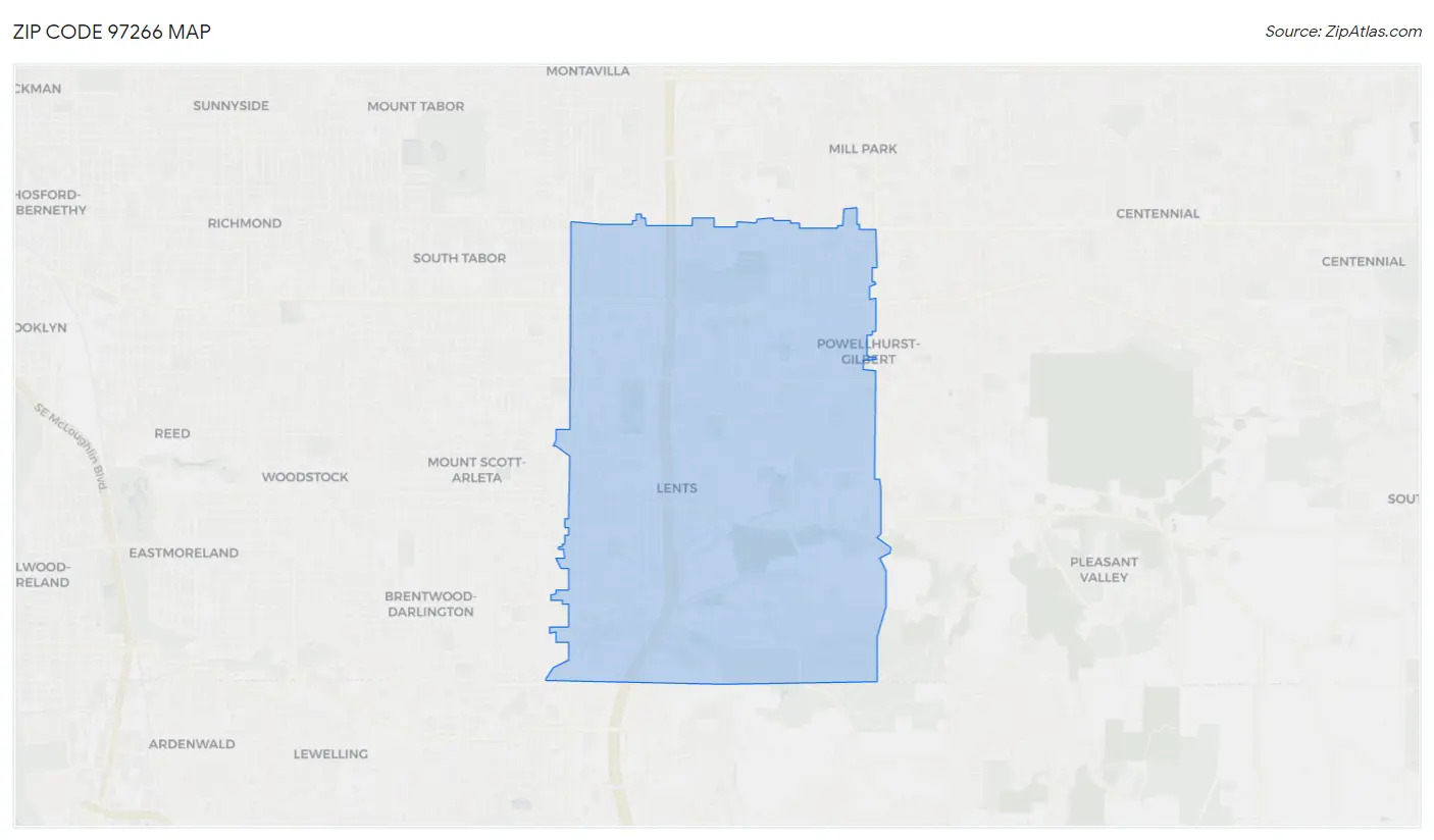 Zip Code 97266 Map