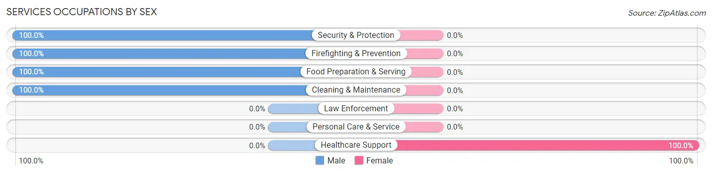 Services Occupations by Sex in Zip Code 97495