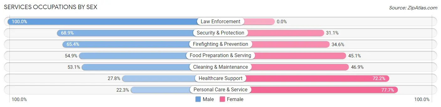 Services Occupations by Sex in Zip Code 98056