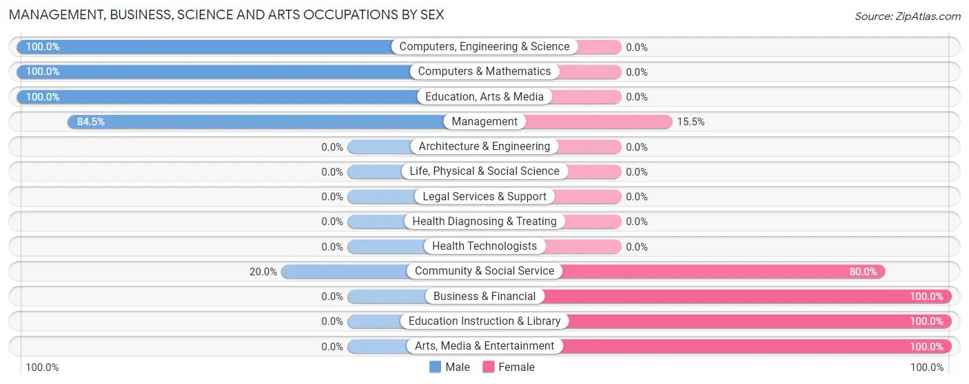 Management, Business, Science and Arts Occupations by Sex in Zip Code 98068
