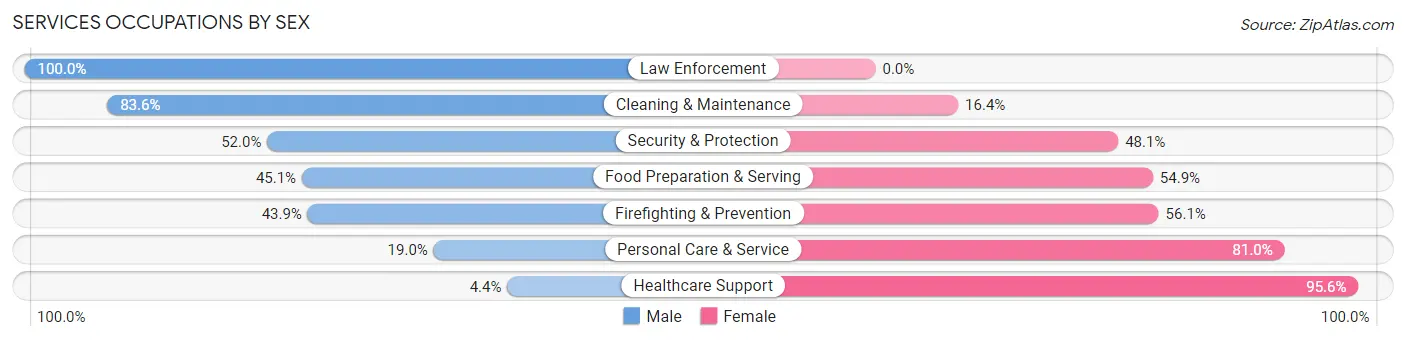 Services Occupations by Sex in Zip Code 98074