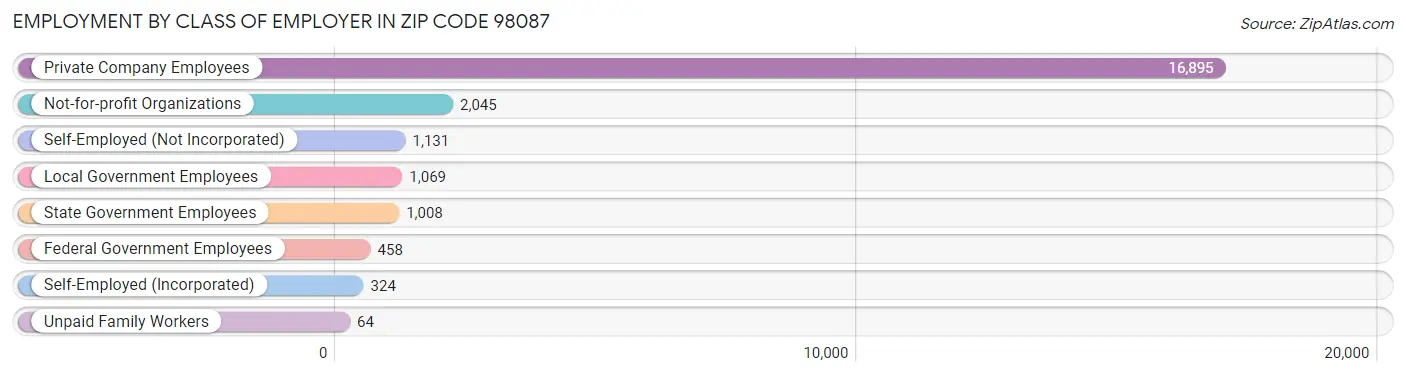 Employment by Class of Employer in Zip Code 98087