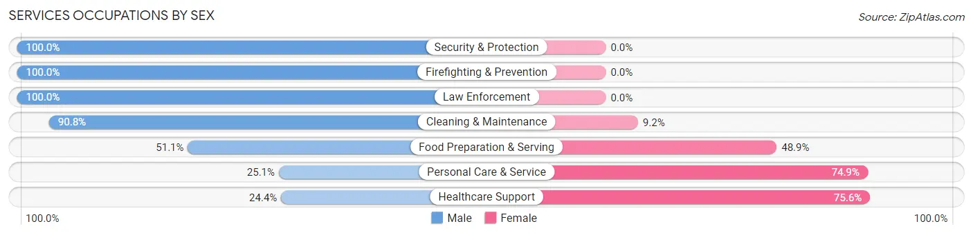 Services Occupations by Sex in Zip Code 98112