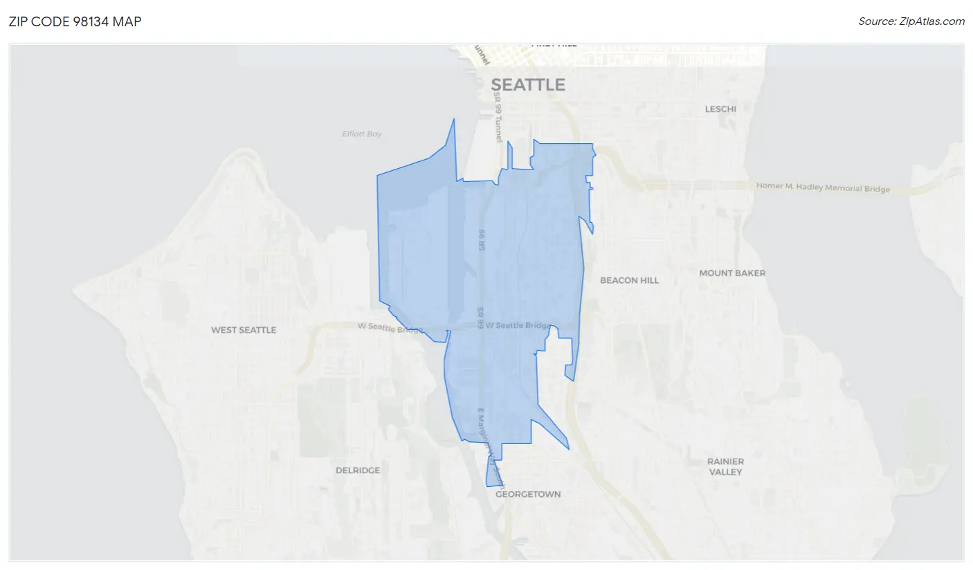 Zip Code 98134 Map