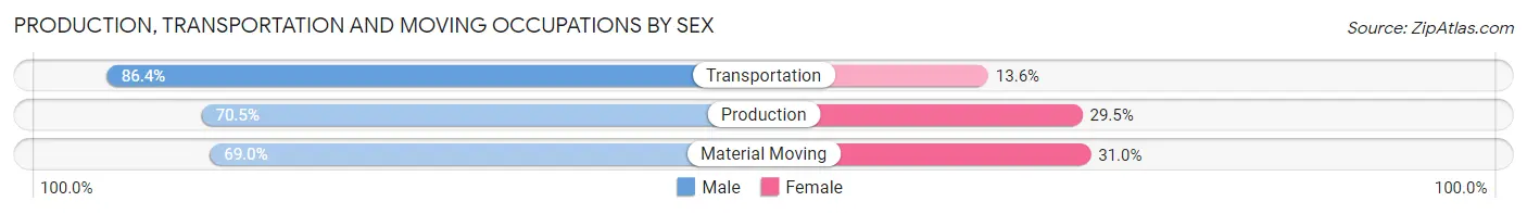 Production, Transportation and Moving Occupations by Sex in Zip Code 98282