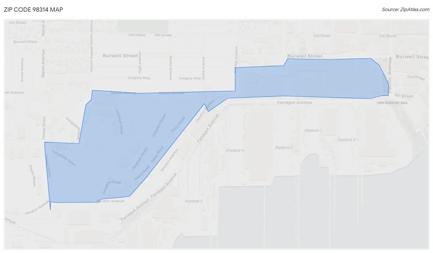 Zip Code 98314 Map