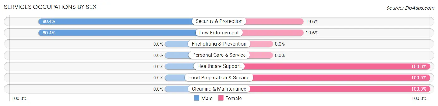 Services Occupations by Sex in Zip Code 98326