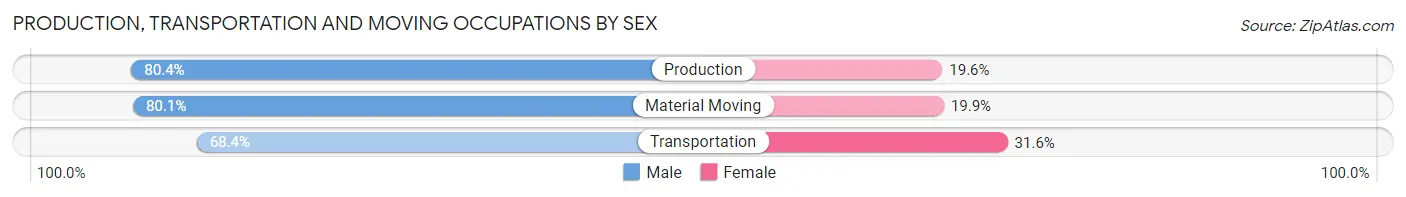 Production, Transportation and Moving Occupations by Sex in Zip Code 98338