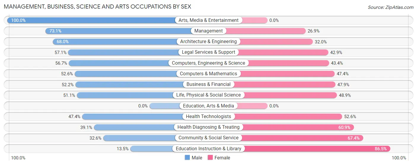 Management, Business, Science and Arts Occupations by Sex in Zip Code 98380