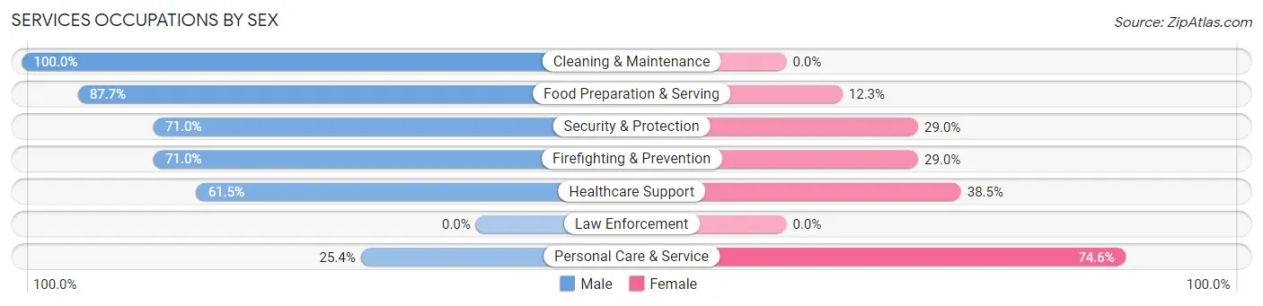 Services Occupations by Sex in Zip Code 98403