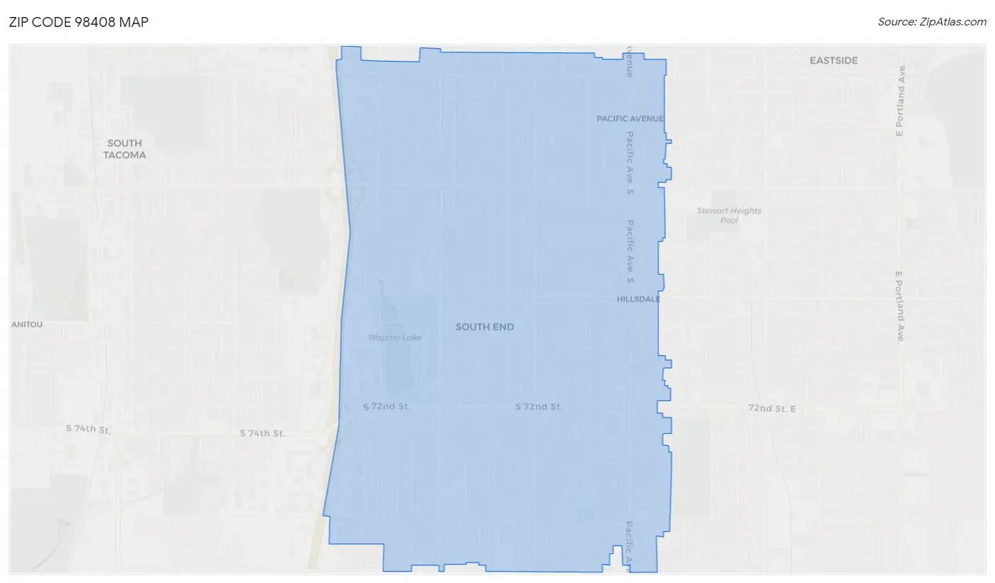 Zip Code 98408 Map