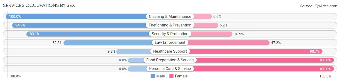 Services Occupations by Sex in Zip Code 98563
