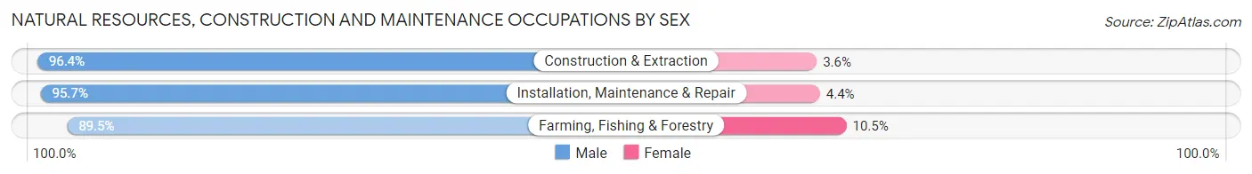 Natural Resources, Construction and Maintenance Occupations by Sex in Zip Code 98671