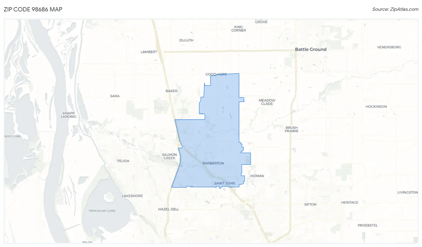 Zip Code 98686 Map