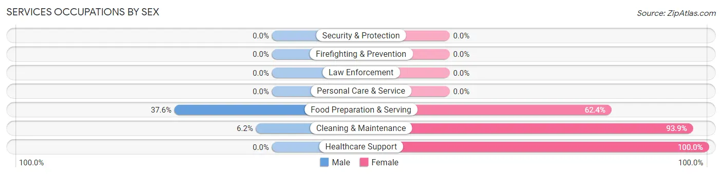 Services Occupations by Sex in Zip Code 98847