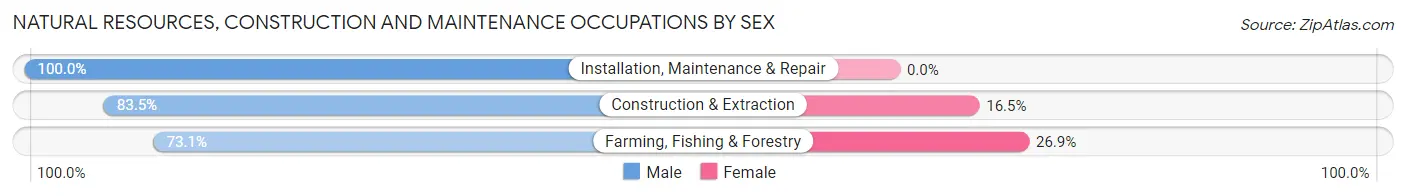 Natural Resources, Construction and Maintenance Occupations by Sex in Zip Code 98851