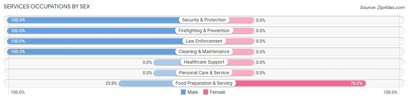 Services Occupations by Sex in Zip Code 98856