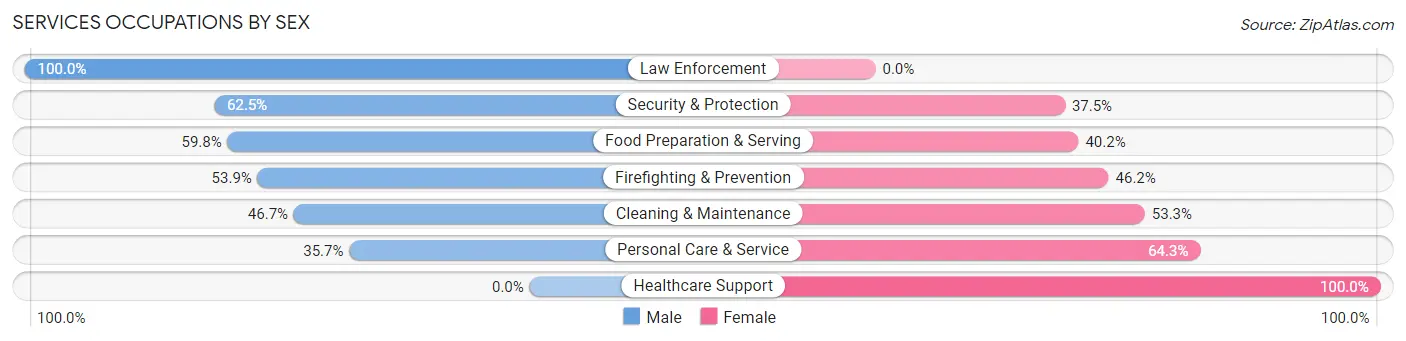 Services Occupations by Sex in Zip Code 98953