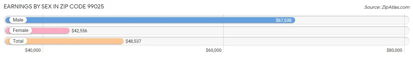 Earnings by Sex in Zip Code 99025