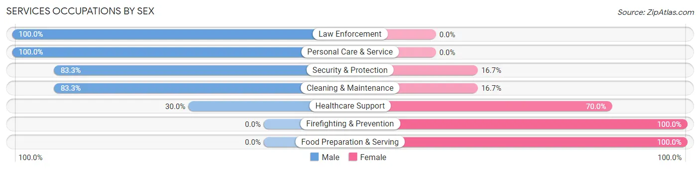 Services Occupations by Sex in Zip Code 99032