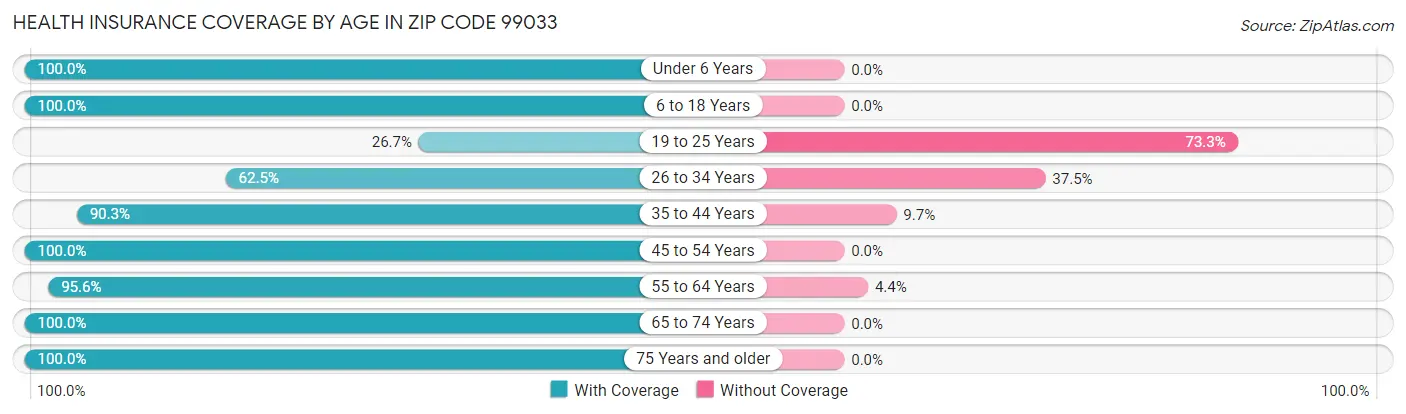 Health Insurance Coverage by Age in Zip Code 99033