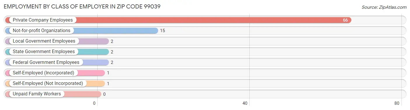 Employment by Class of Employer in Zip Code 99039