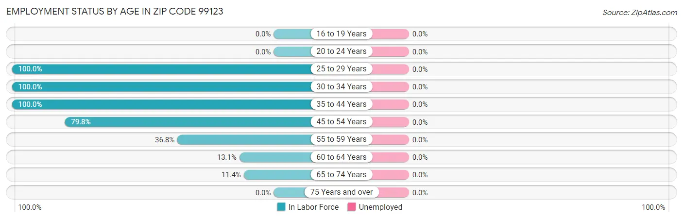 Employment Status by Age in Zip Code 99123