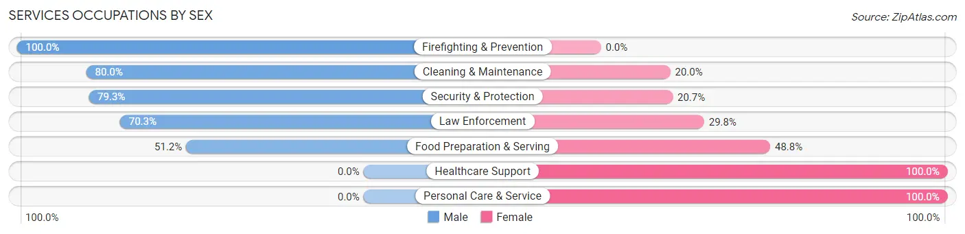 Services Occupations by Sex in Zip Code 99326