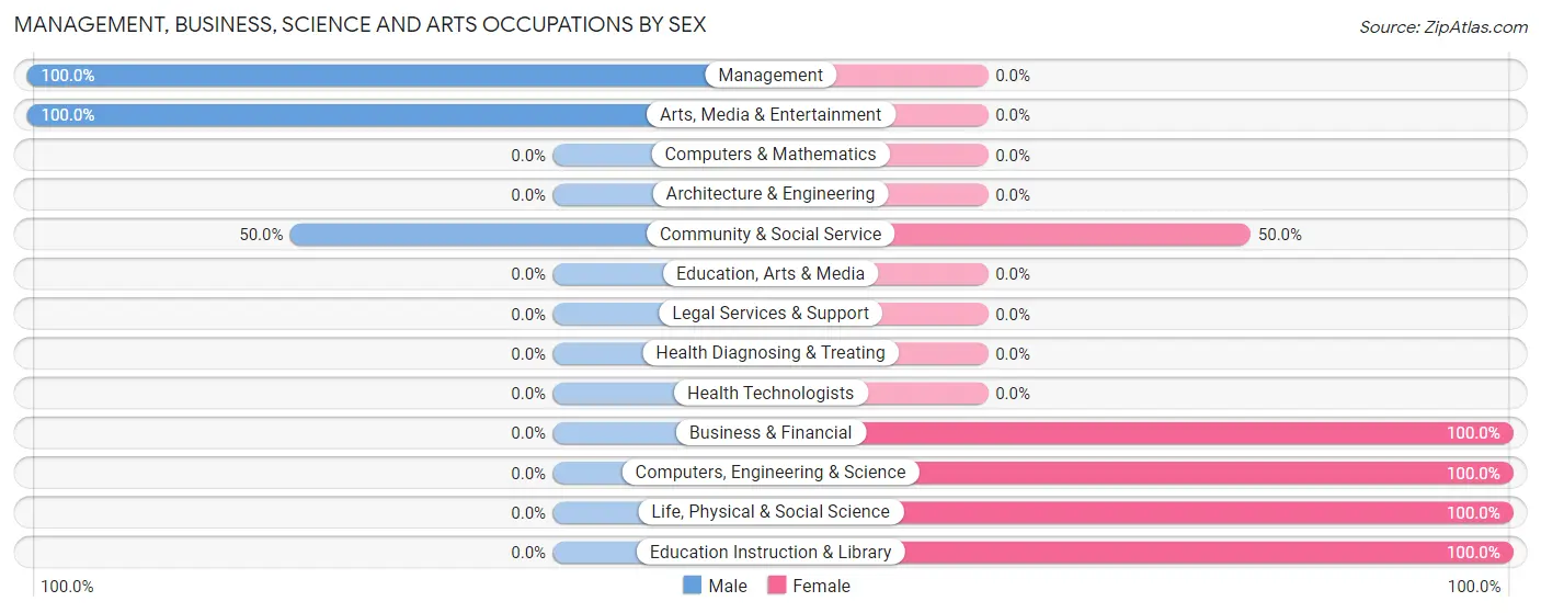Management, Business, Science and Arts Occupations by Sex in Zip Code 99335