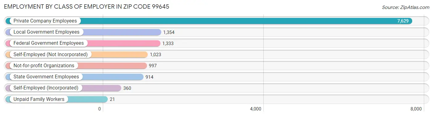 Employment by Class of Employer in Zip Code 99645