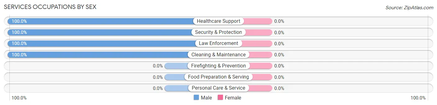 Services Occupations by Sex in Zip Code 99738