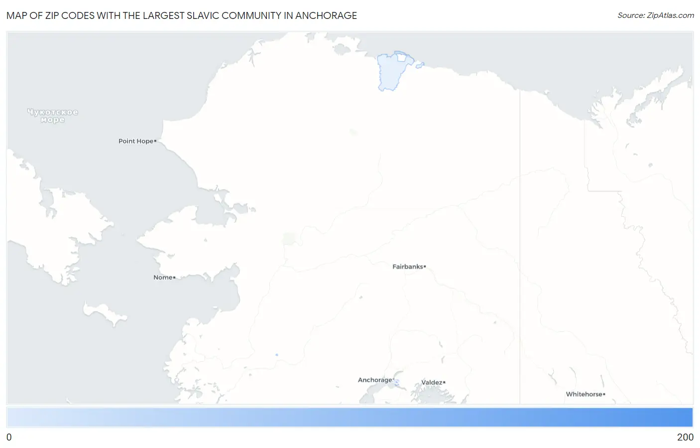 Zip Codes with the Largest Slavic Community in Anchorage Map