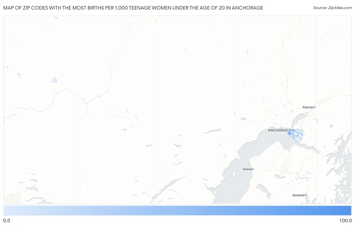 Zip Codes with the Most Births per 1,000 Teenage Women Under the Age of 20 in Anchorage Map