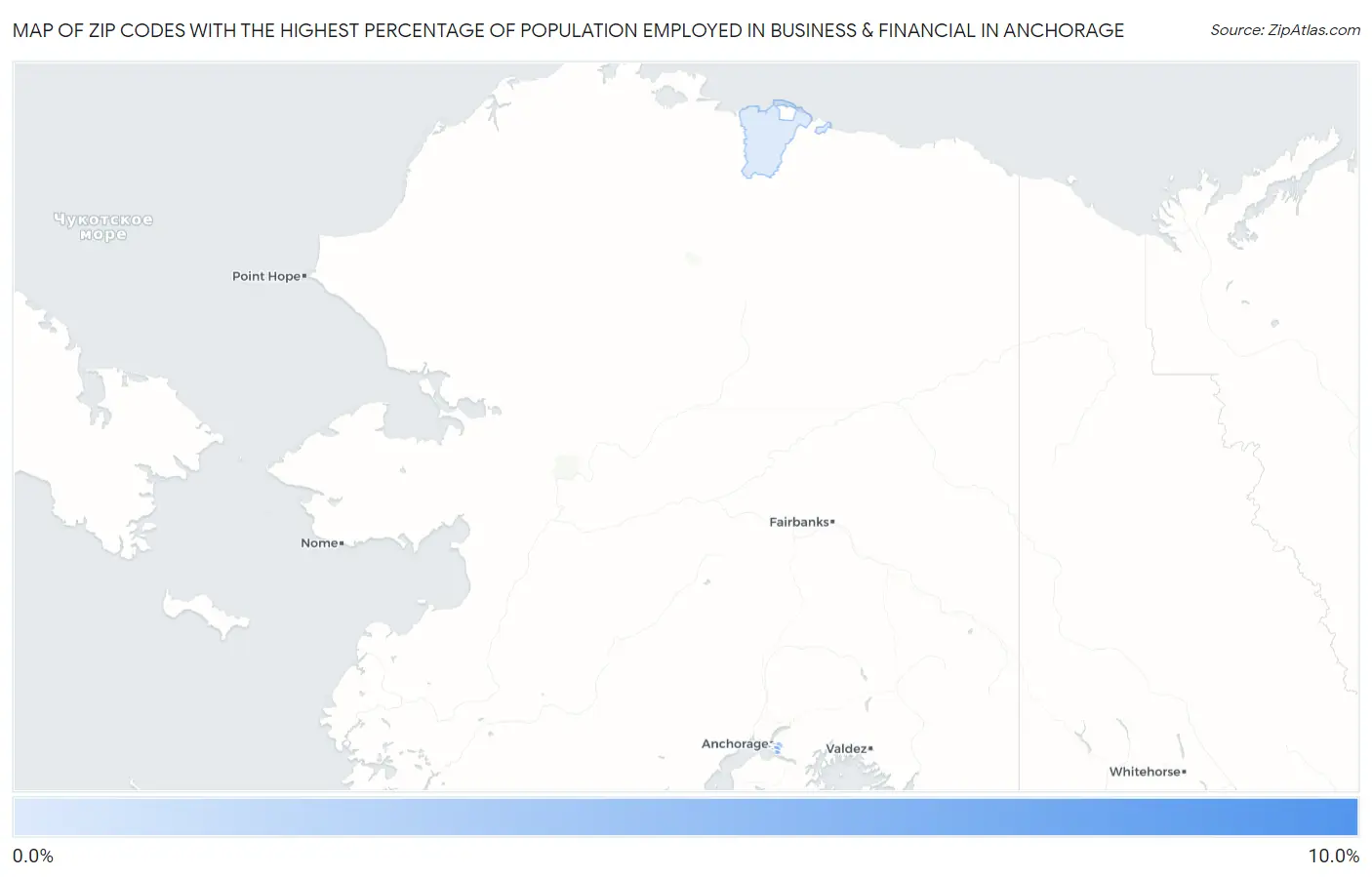 Zip Codes with the Highest Percentage of Population Employed in Business & Financial in Anchorage Map